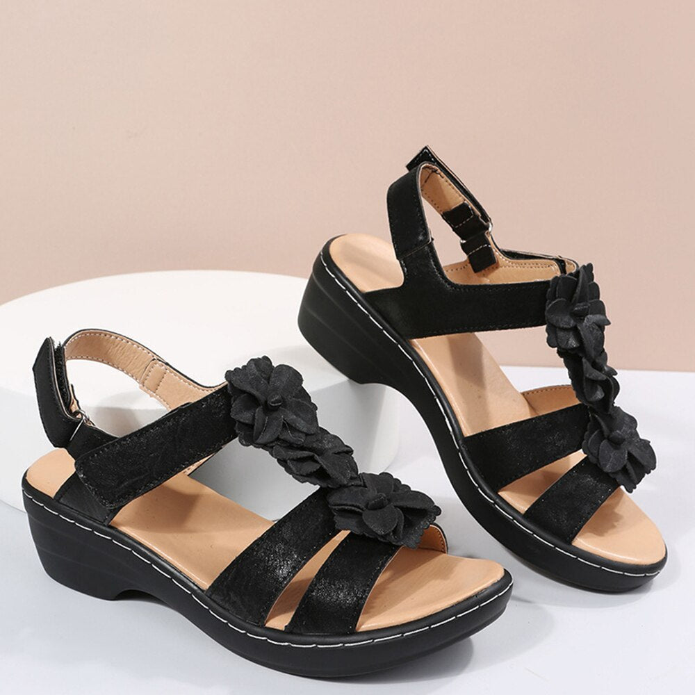 Aubrey® | Orthopedische sandalen met bloemmotief