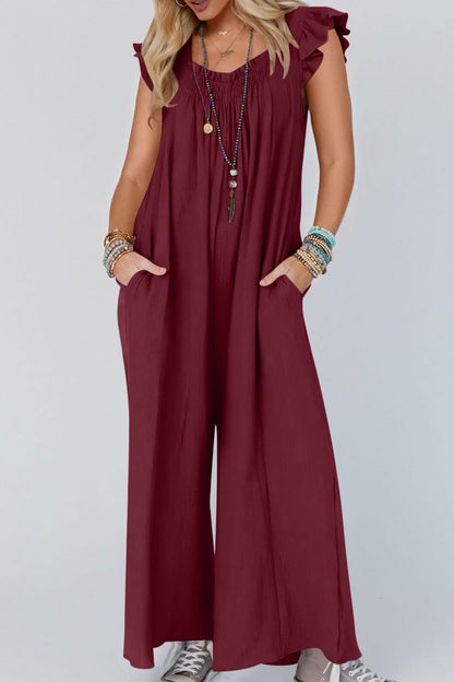 Ruby® Jumpsuits met Zakken met Ruches Mouwen