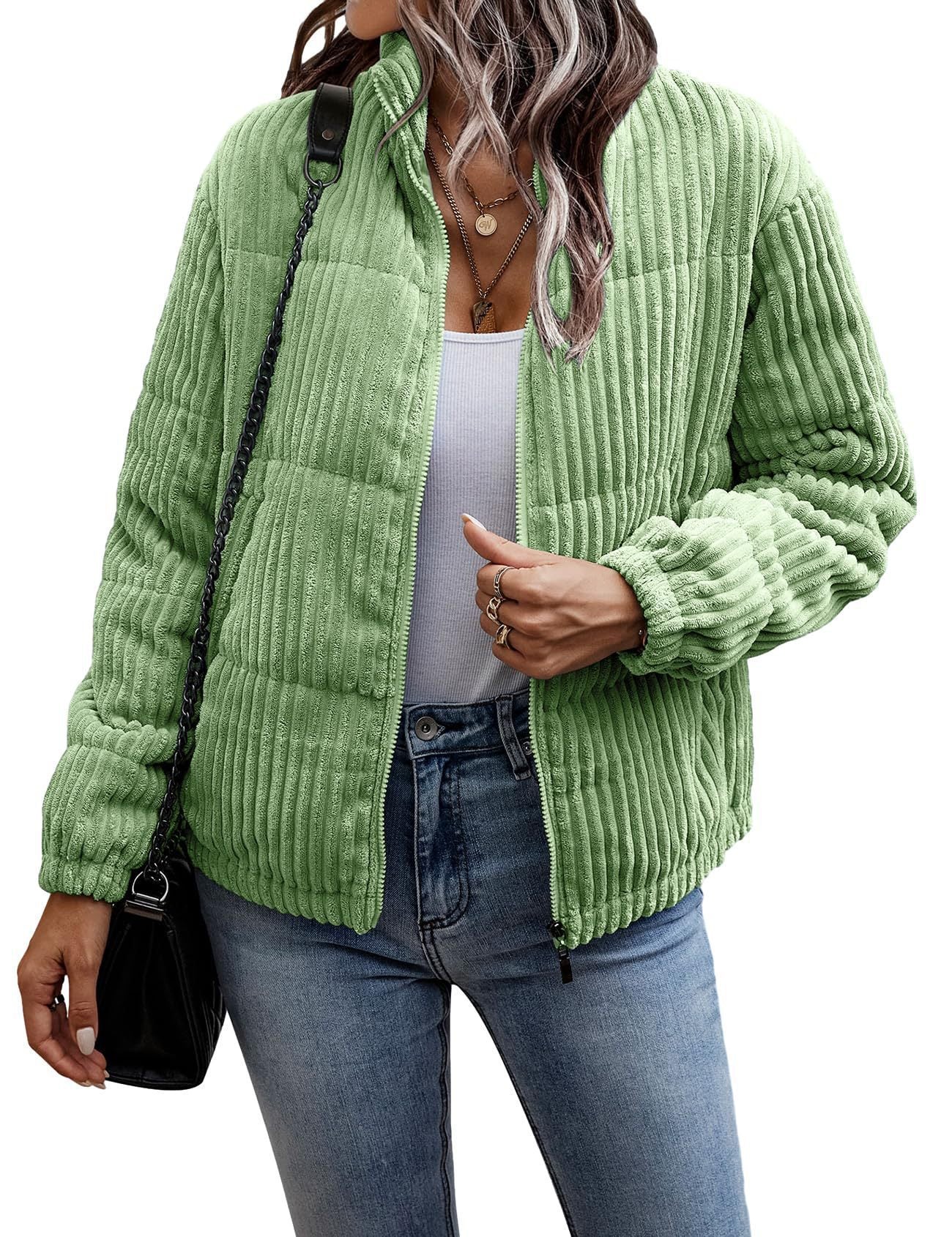 Lightweight Ribbed Women’s Jacket with Pockets