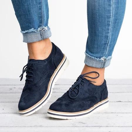 Lucille® | Veterschoenen Geperforeerde Oxfords Schoenen Grote Casual Schoenen